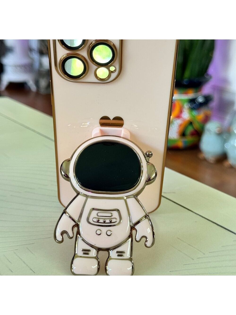 iPhone 13 Pro Max Astronaut Hidden Stand Case Cover – Cute Protective Phone Case